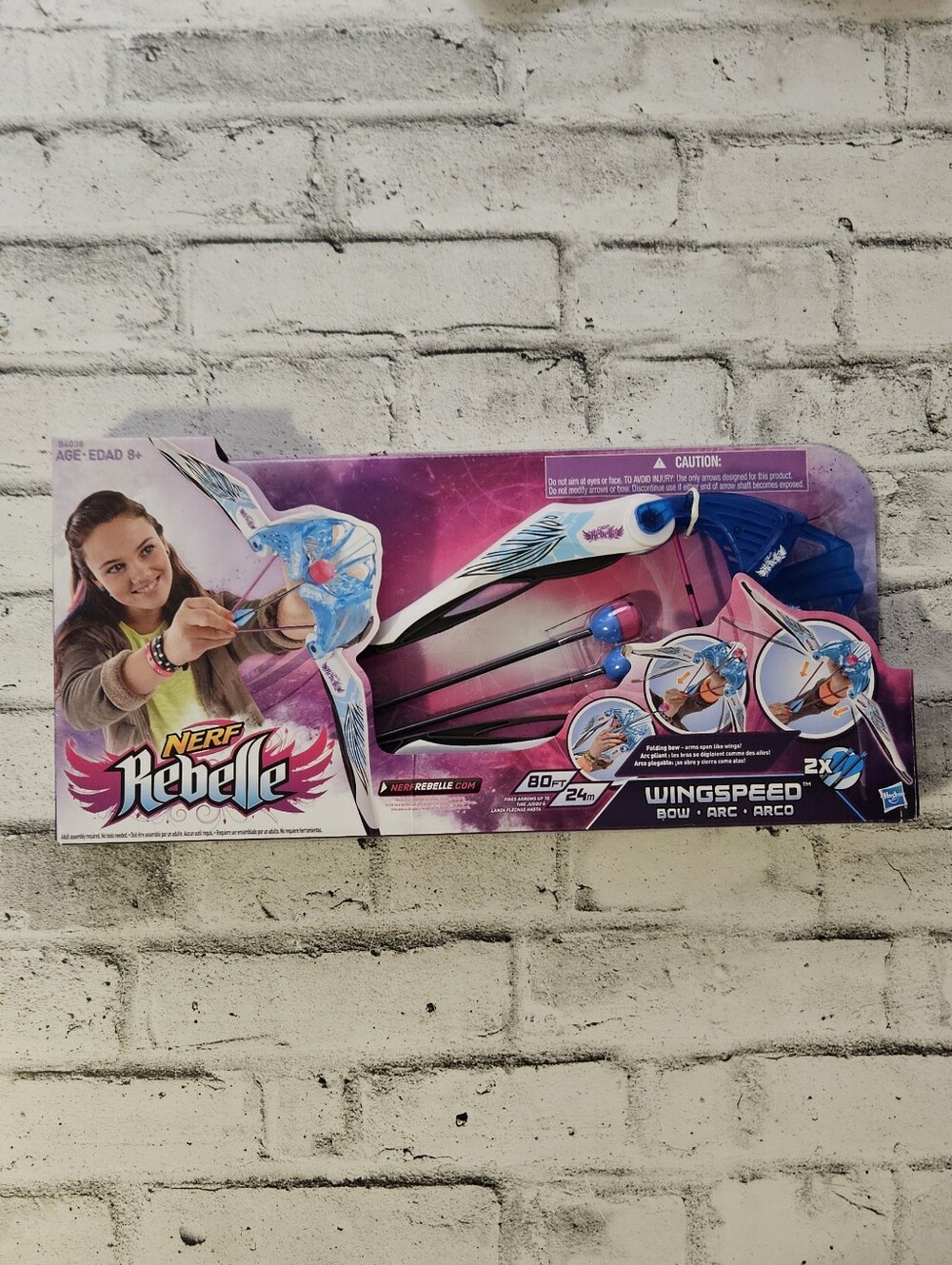 Nerf Rebelle Wingspeed Bow NIB Hasbro Pink Blue Archery Blaster Toy